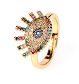 Gold Plated Evil Eye Ring Photo 0