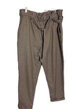 SO Brown Houndstooth High-Rise Paperbag Tapered Leg Pants Juniors Size XL Photo 0