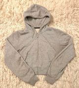 Brandy Melville cropped gray crystal hoodie Photo 0