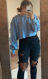 Divided Cropped Sweatshirt Photo 0