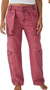 Free People NWT Marx Slouchy Cargo Jeans Photo 0