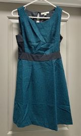 YA Los Angeles Black and Blue Knee Length Dress with Lace Cutout Photo 0