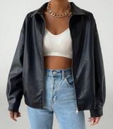 Tall Zip Up PU Leather Jacket Photo 0