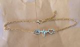 Gold Ankle Bracelet Foot Jewelry Anklet Love Heart Charm Photo 0