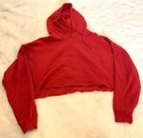 Urban Outfitters Red Cropped Hoodie Photo 0