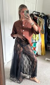 Black Maxi Lace Skirt Photo 0