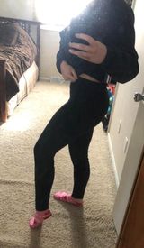 Nike Pro Ribbed Black Leggings Photo 0