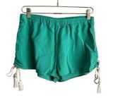 Free People Flowy Shorts Women's M Green Cinched Sides Lightweight Summer Photo 0