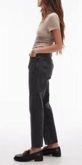 Zara | 8 | Women's Straight Leg Cropped Raw Hem Washed Black Jeans 26" Inseam Photo 0