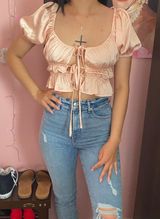 Forever 21 Dusty Rose Silk Top Photo 0
