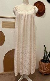 Oscar de la Renta Vintage  Pink Floral Inlay Lace Trim Sleeve Midi Slip Dress Photo 0