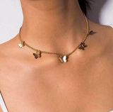 Minimalist Whimsical Dainty Butterfly Gold Necklace Photo 0