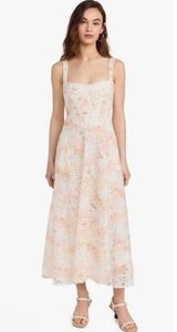 Bardot Women's Lilah Corset Midi Dress Floral Eyelet Sz XS NWT $189 Photo 0