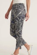 Marine layer - Allison Pant in Phantom/White Foliage Print Pull On Casual Pant Photo 0