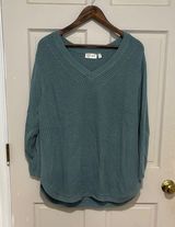 Women’s Oversized Teal Sweater Plus Size Photo 0