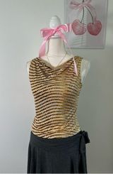 Vintage Y2K Coolwear Sequin Stripe Retro Cubbing Top Womens Size Small Photo 0