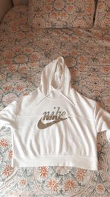 Nike Cropped Gold And White Hoodie Photo 0