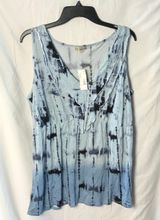 NWT Live And Let Live Blue Tye Dye Ruffle Tank 1X Photo 0