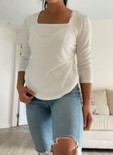 Ophelia Roe White Square Neck Blouse Photo 0