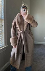 Sherpa Fur Trench Coat Photo 0