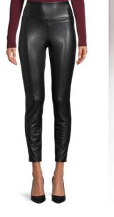 Laundry by Design Laundry Black Faux Leather Edgy Leggings size Large Photo 0