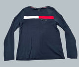 Tommy Hilfiger Women’s navy blue Long Sleeve Top Shirt large preppy fall basics Photo 0