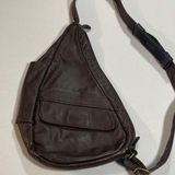 Ameribag Small Brown Leather Sling Shoulder Bag Photo 0