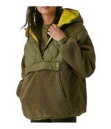 New BASS OUTDOOR Women's Hooded Sherpa Soft Jacket Military Green Medium Photo 0