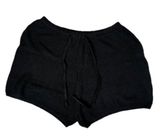 Women’s knitted sweater shorts with drawstring, black size small NWOT Photo 0