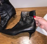 Prada Authentic Vintage  Black Leather Zip Up Booties Photo 0