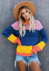 VICI Brady bunch Colorblock Knit Sweater  Photo 0