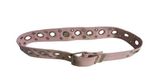 None Pink Canvas Belt with Silver Grommets Photo 0