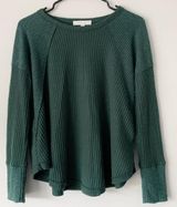 Anthropologie Green Waffle Sweater Photo 0