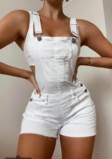 Ymi ๐ธ(3/$20) distressed white overall shorts Photo 0