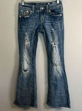 Miss Me Light Wash Flap Pocket Flare Jean Size 25 Photo 0