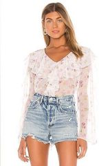 Majorelle Revolve Cambridge Misty Purple Ruffle Top Photo 0