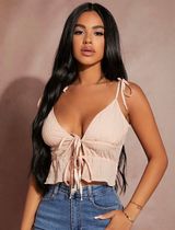 SheIn Tie Front Tank Top Photo 0