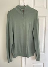 Vineyard Vines Quarter Zip Pullover Sweater Men’s Medium Cotton Green Prep FLAW Photo 0