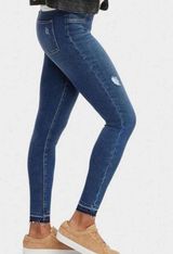 SPANX Distressed Skinny Denim Leggings Stretch 20203R Women's Xl Photo 0