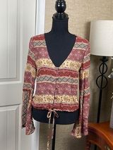 Sadie and Sage  Top Size Small Bell Sleeve Prairie Rustic Peasant Boho Photo 0