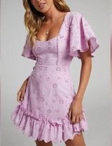 NWT  Women’s Lilac Purple Fancy a Spritz Coquette Lace Mini Dress Size 4 Photo 0