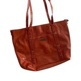 Nine West Orange Croc-Embossed Tote Bag Photo 0