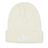 ALO cool skies beanie hat winter logo knit wool ivory foldover skiing winter Photo 0