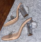 Clear Strap Heels Tan Size 7.5 Photo 0
