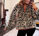 Cheetah Quarter Zip Pullover Multiple Size M Photo 0