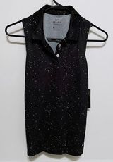 NWT -  Black with White Dots Sleeveless Collared Dri-Fit Golf Shirt Size XS Photo 0