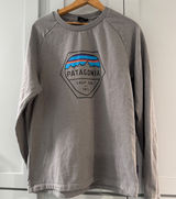 Patagonia Organic Cotton Long Sleeve Graphic Lightweight Crew Fleece Gray Med Photo 0