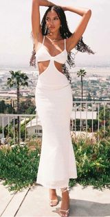 Princess Polly White Bodycon Cut-Out Dress Shanni Maxi Photo 0