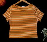 Vintage Ribbed Striped Shirt Multi Size L Photo 0