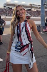 ZARA  Striped Top Red Black White One Shoulder Photo 0